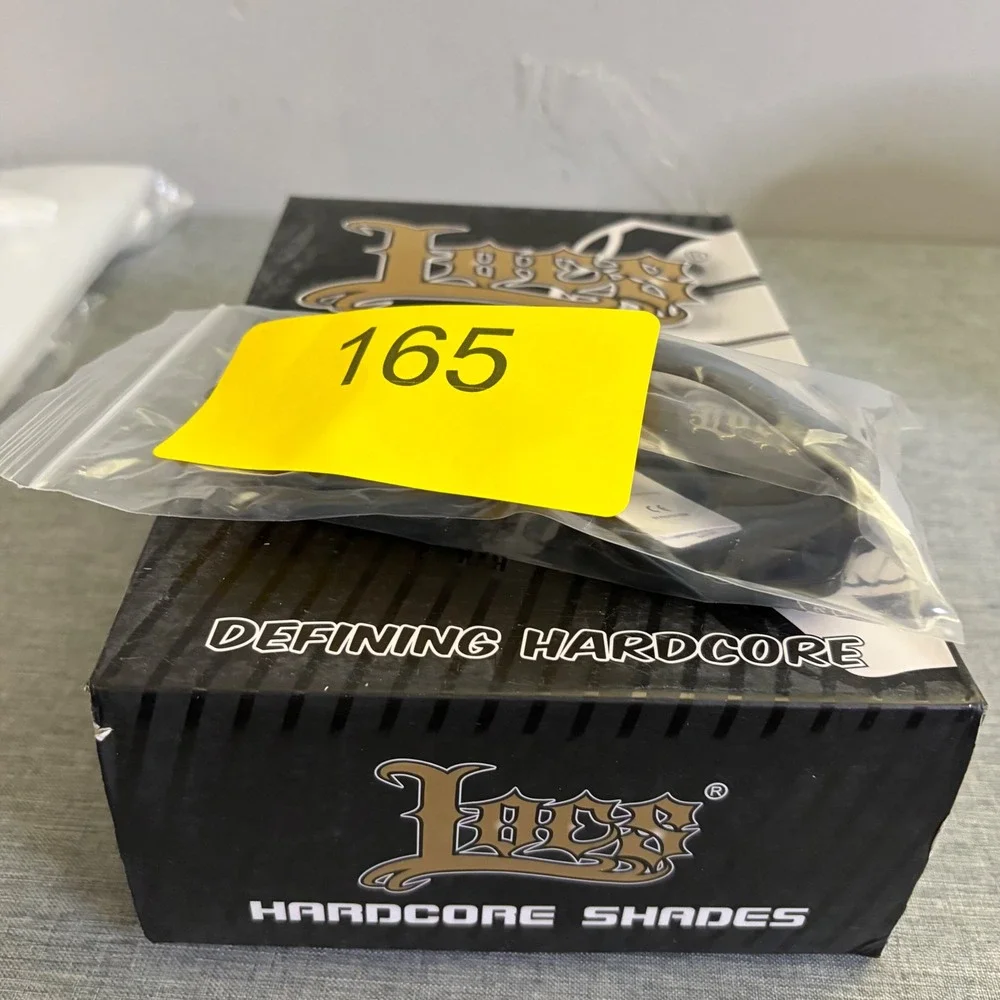 Locs Sunglasses Men OS Gloss Black Hardcore Shades Rectangular UV Protection